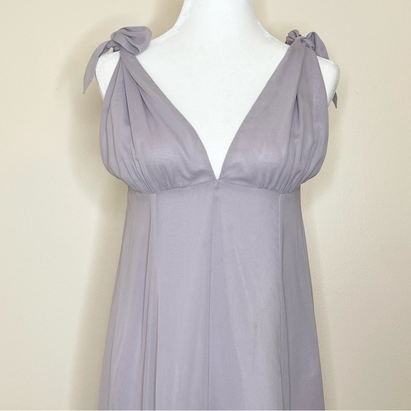 Reformation Lilac Sheer Shoulder Knot Midi Dress US 6 - Picture 3 of 8